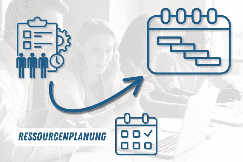 Illustration zur Ressourcen- und Mitarbeitereinsatzplanung in Projekten