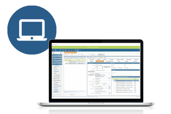 Nutzen Sie alle PACS Funktionen im Rich Client der Projektsoftware von Projektakquise über Zeiterfassung & Reisekostenabrechnung bis Projektabrechnung