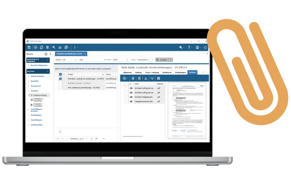 PACS Software – Dokumentenverwaltung Dokumentenverwaltung für Projekte: Verträge, Belege und Rechnungen zentral digital speichern und projektbezogen verwalten mit PACS.