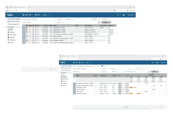 PACS Software - Projekzeiten erfassen