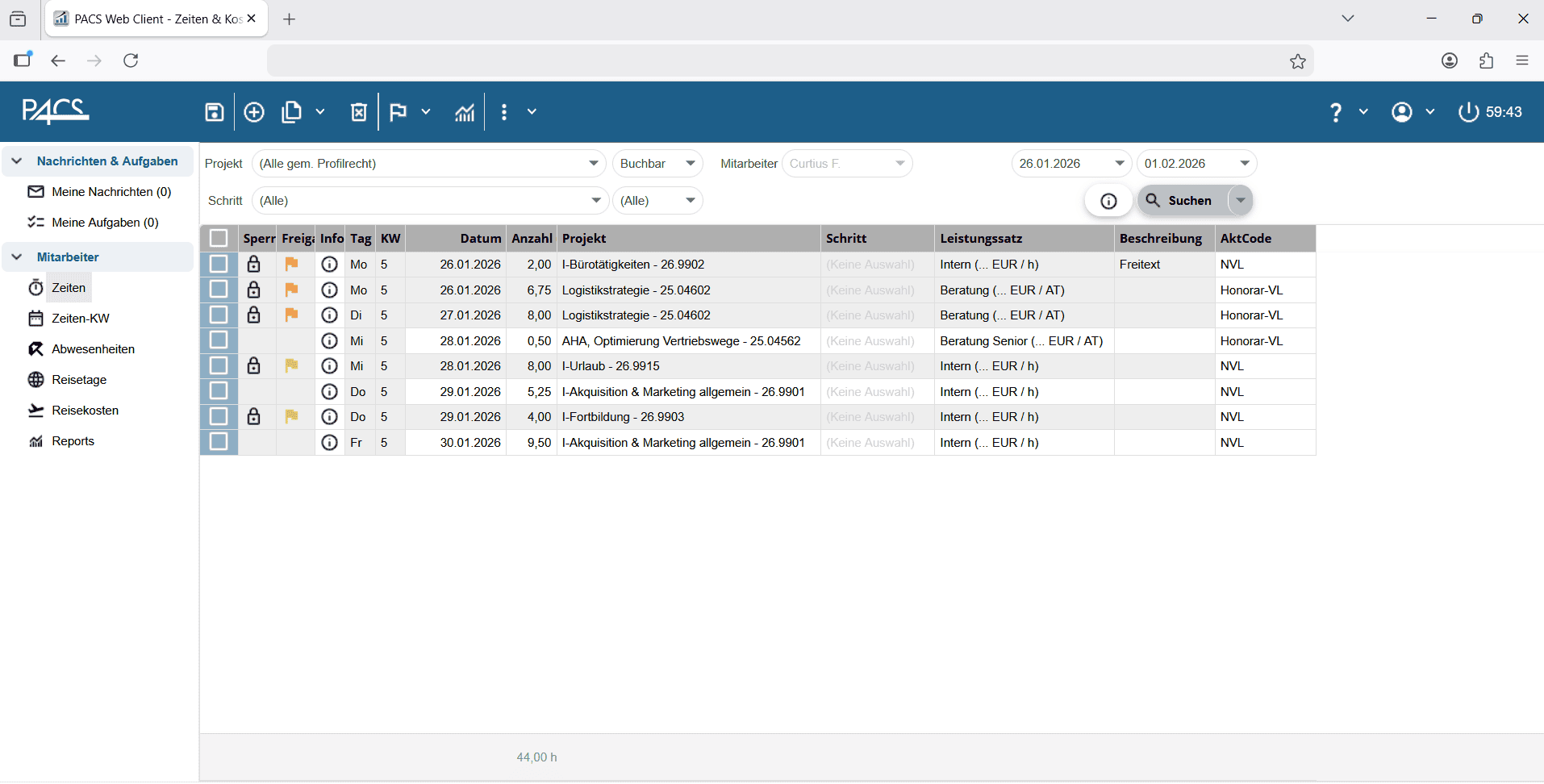 Erfassen Sie Ihre Projektzeiten mit der PACS Software